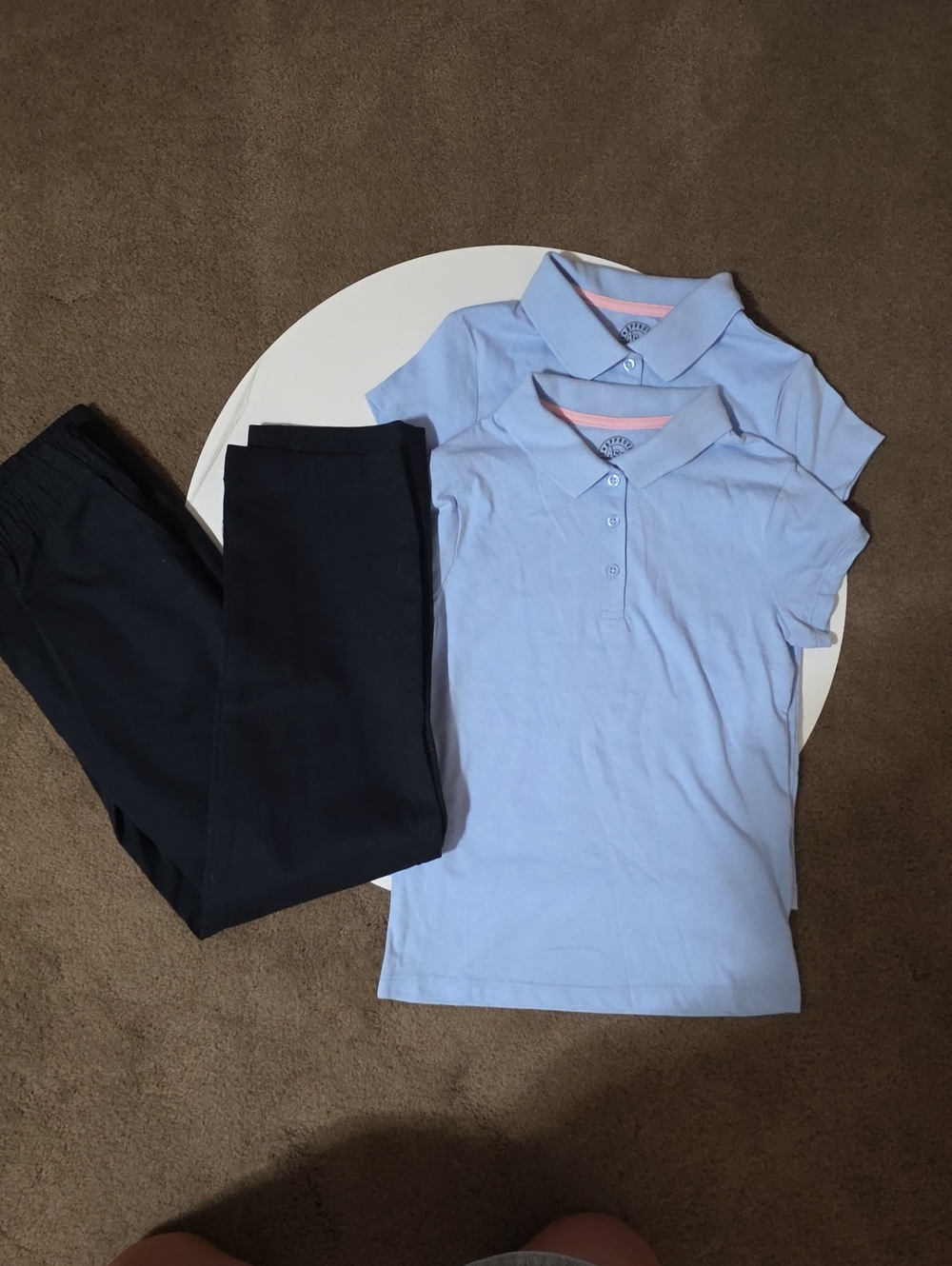 Kids Light Blue Polo and Navy Bottoms Matching Set by